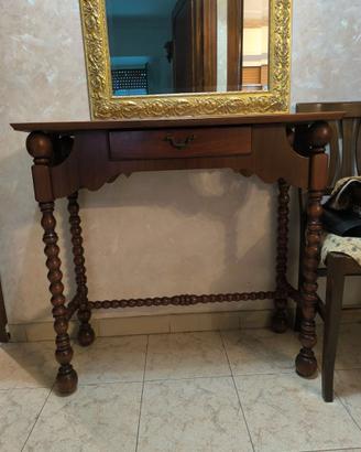 CONSOLLE VINTAGE IN LEGNO CON CASSETTO