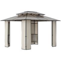 Gazebo da Giardino 3.7x3m con Tetto in Policarbona