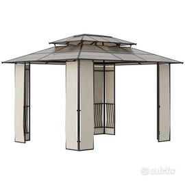 Gazebo da Giardino 3.7x3m con Tetto in Policarbona