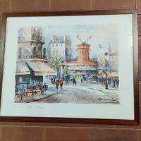 Stampa ad acquerello del Moulin Rouge