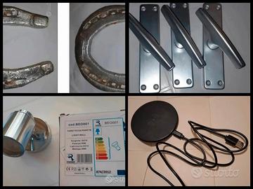 articoli vari,4 pz, manigl caricat, ferri,faretto