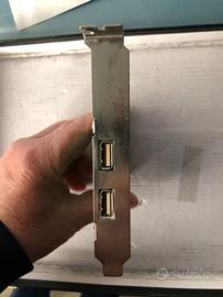 Scheda 2 porte USB aggiuntive per interno PC fisso