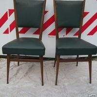 2 Sedie anni 50/60 in ecopelle
