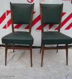 2 Sedie anni 50/60 in ecopelle