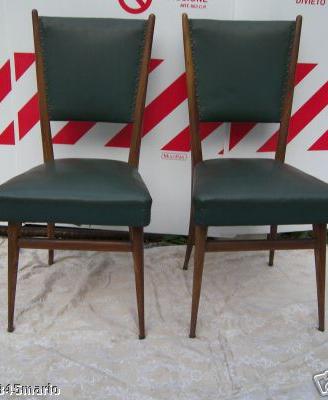 2 Sedie anni 50/60 in ecopelle