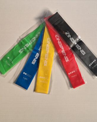 SET 5 ELASTICI FITNESS RESISTENZA XINGPENG NUOVI 