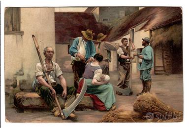 Cartolina La Paga Dei Mietitori - Léon Lhermitte