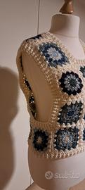 gilet crochet in lana fatto a mano