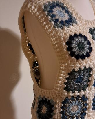 gilet crochet in lana fatto a mano