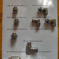 Raccordi acqua/aria / vino. In inox  e  pvc