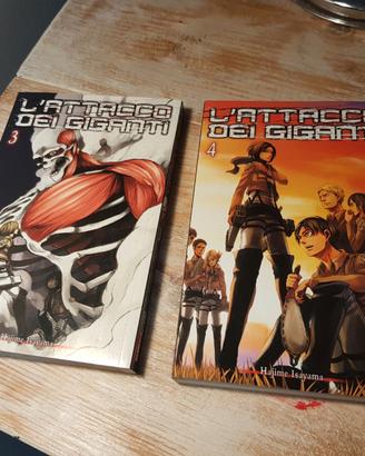 Attack on titan prima edizione, vol. 3 e 4