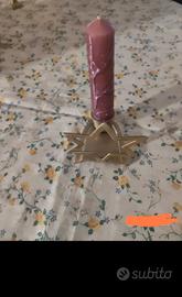 porta candela in ottone a forma di stella 