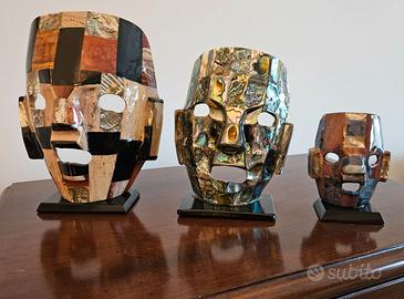 Sculture maschere funerarie Maya Atzeco