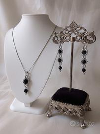 Collana Orecchini set Gioielli Minimal tormalina