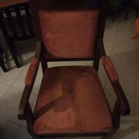 Poltrona su ruote per scrivania legno tessuto