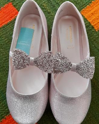 Ballerine Monsoon tessuto luccicante/fiocco 36