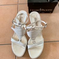 Sandali bianchi con tacco Paciotti originali 38