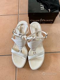Sandali bianchi con tacco Paciotti originali 38