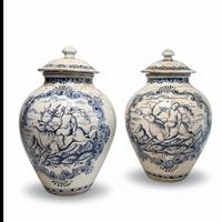 Coppia Vasi Farmacia Deruta 33cm - Dipinti a Mano