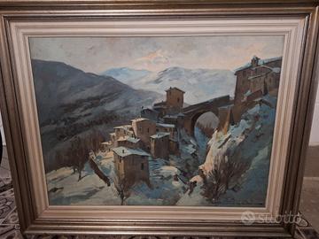 Dipinto Servolini paesaggio innevato 60×80