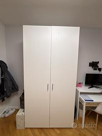 armadio bianco in legno vero