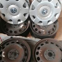 4 cerchi in ferro più borchie volkswagen 16 pollic
