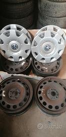4 cerchi in ferro più borchie volkswagen 16 pollic