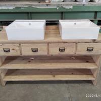 bagno in legno vecchio 2 postazioni cassetti giorn
