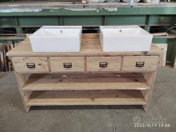bagno in legno vecchio 2 postazioni cassetti giorn