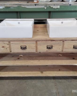 bagno in legno vecchio 2 postazioni cassetti giorn