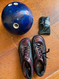 Palla da bowling più guanti