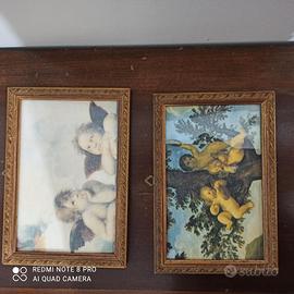 Coppia di Quadretti Vintage con Angioletti