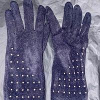 Guanti con perline vellutati