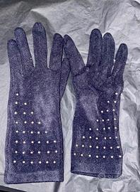 Guanti con perline vellutati