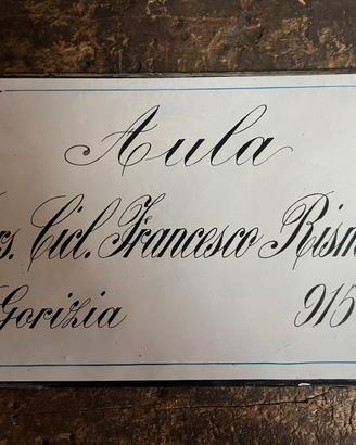 Insegna Smaltata Aula  Bersagliere Rismondo