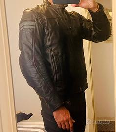 Giacca da moto in pelle con protezioni marca OJ