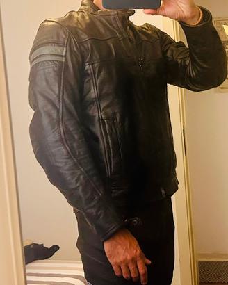 Giacca da moto in pelle con protezioni marca OJ
