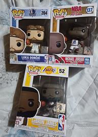 funko x3 nba Michael Jordan, LeBron, Doncic