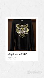 Maglione KENZO Paris NERO con Tigre GIALLA
