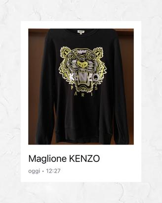Maglione KENZO Paris NERO con Tigre GIALLA