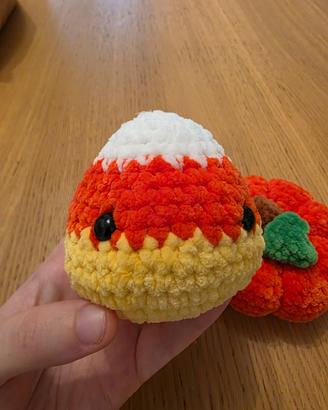 2 Peluche Zucca e Candy Corn fatti a mano