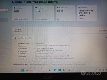 Acer Aspire E15 Start