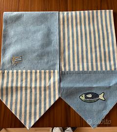 Coppia Runner  cotone ricamato