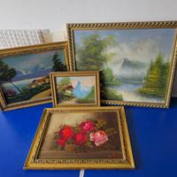 Lotto di 4 Dipinti su Tela
