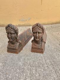 busti antichi, alari del 1800, decorazione muro