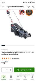 Tosaerba Sterwins + 2 batterie + caricabatterie 