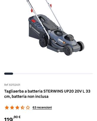 Tosaerba Sterwins + 2 batterie + caricabatterie 