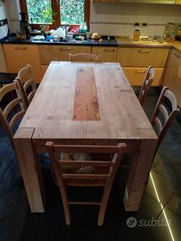 tavolo in abete nuovo allungabile sbiancato