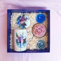 Tazza +Coperchio Porcellana+Rose Candela Profumate