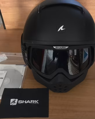 Casco moto shark raw nero opaco